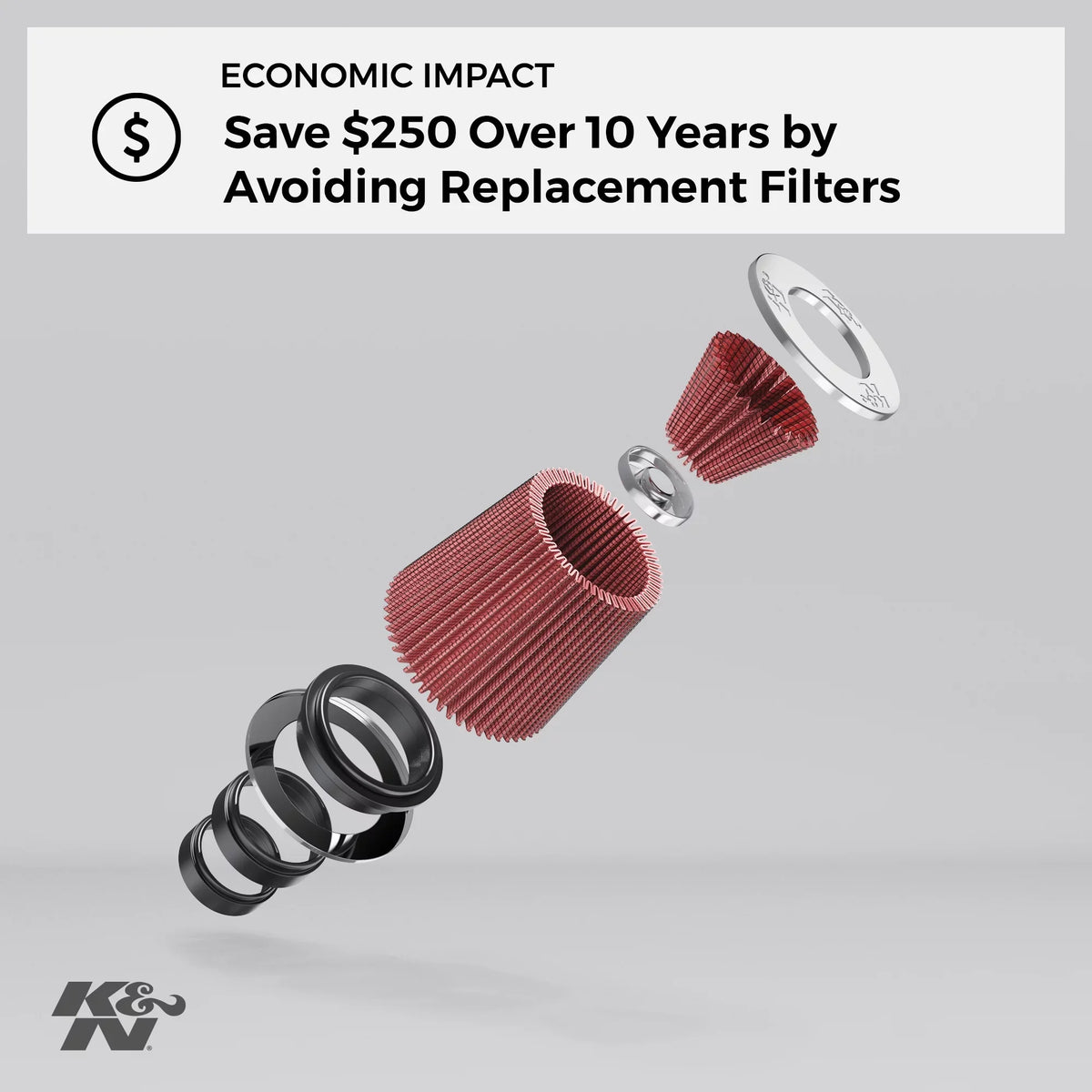 Filter: Duty: Filter, Performance, E-3816 Replacement K&N Washable, Premium, Heavy High Air Engine Industrial