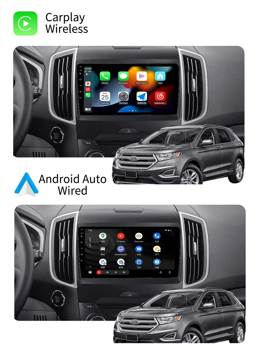 With Bluetoth Multimedia 2015 Navigation For - GPS Android 2 Carplay Auto Radio Edge Android Screen 2018 Stereo Car