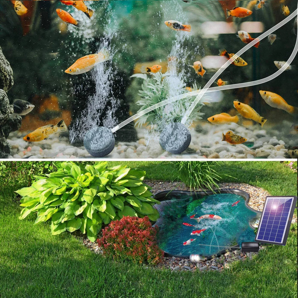 Air Bubble Fish Pond Pipe 2 Pump Oxygenation Pipe Aerator 2 Air With 2 Huiop Solar With pump,6w Bubble Air 2 Leeofty Aerator Pump Pump Dsfen Pool Fish Pump Solar With