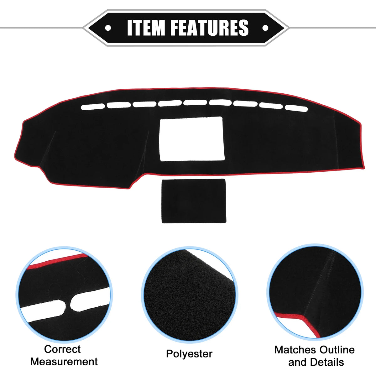 Compatible for 2008-2014 Bargains Protective Polyester Mat Dashboard Center Console Unique Car F150 Black Cover