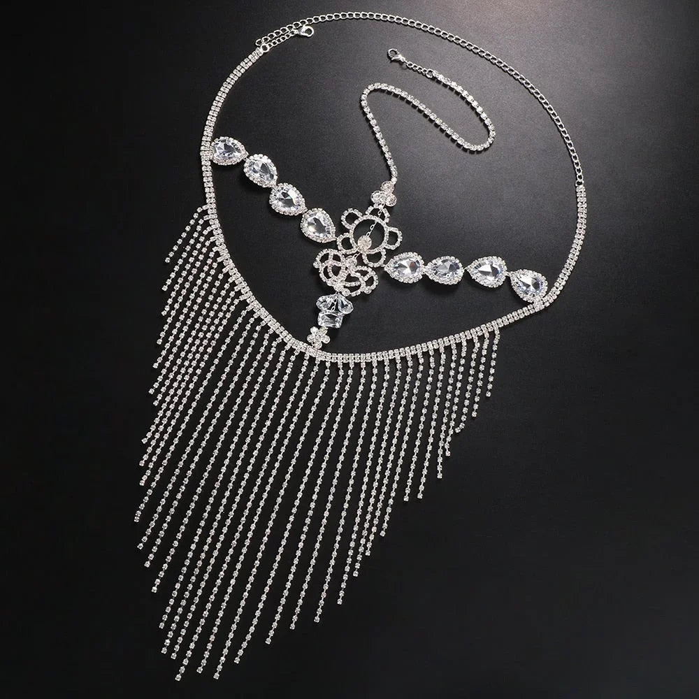 Mask Crystal Face Masquerade Face Tassel Mask Chain Jewelry for Party Rhinestone Hair Women Halloween