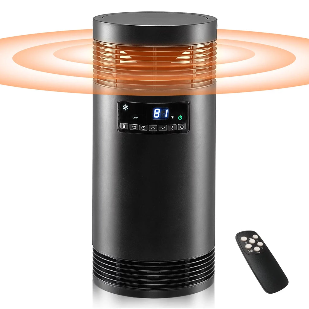 Office Indoor Safety Surround Ceramic 360° Heater Portable Protection Electric Heater PTC 1500W Space Only with Use, Thermostat, Desk Office Mode, for for Fan Heater with