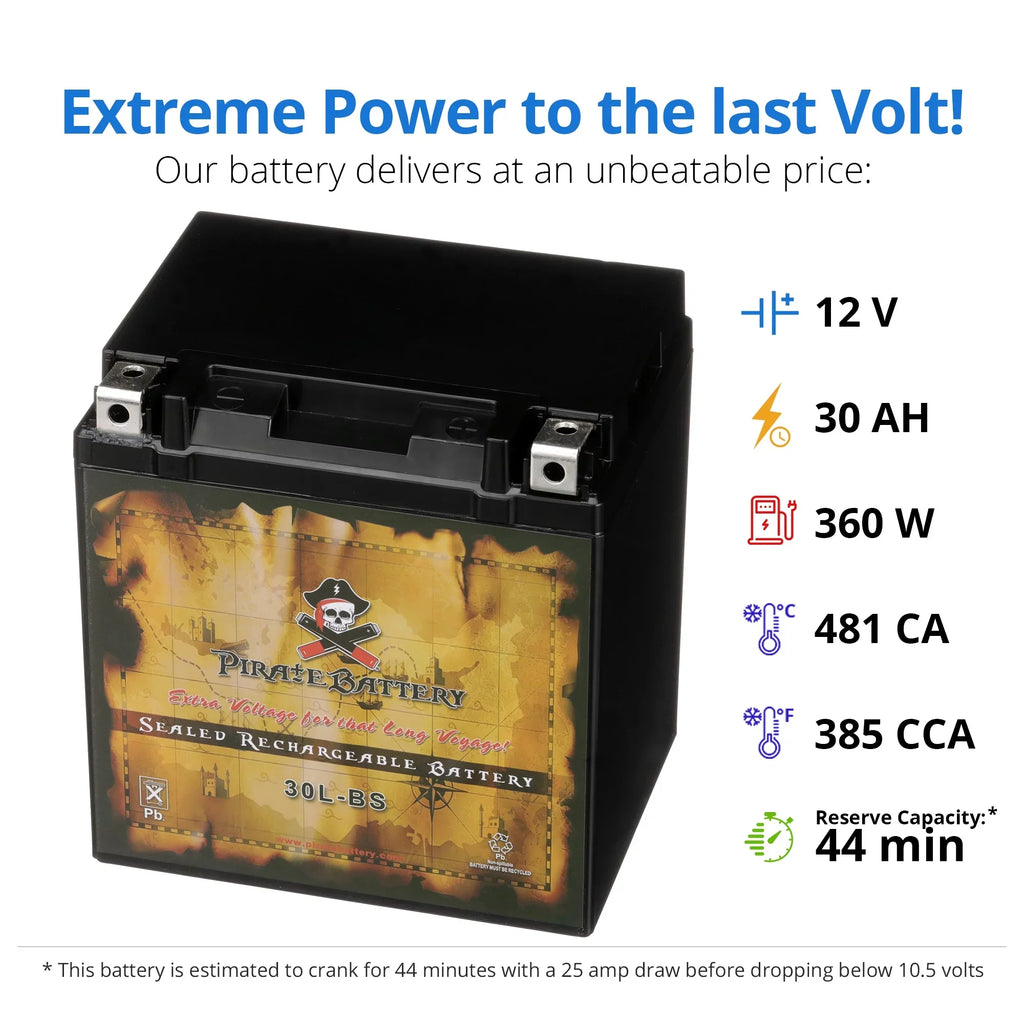 CCA) Volt,30 (30L-BS Battery Pirate (ski-doo) 12 Expedition Ah, Se Battery Snowmobile Brp YTX30L-BS 270 for Year (15-17)