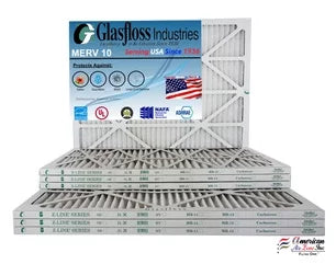 Furnace (Actual 24.5x7/8 x Made Air - Filter Size: 10 - Glasfloss 18x25x1 USA - 17.5 -Qty:12 inch) MERV in