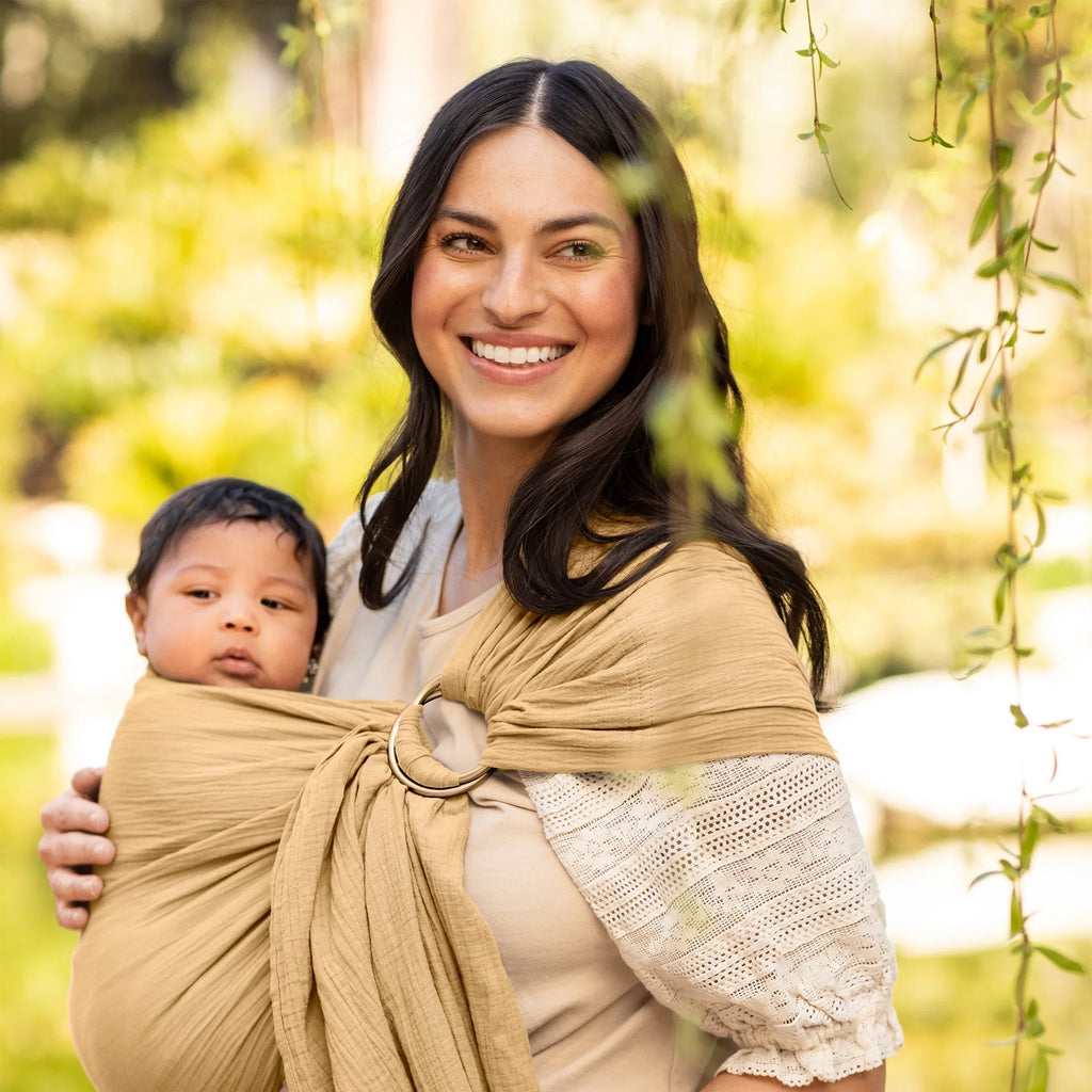 Moby Ring Saffron Wrap Carrier in Baby Sling