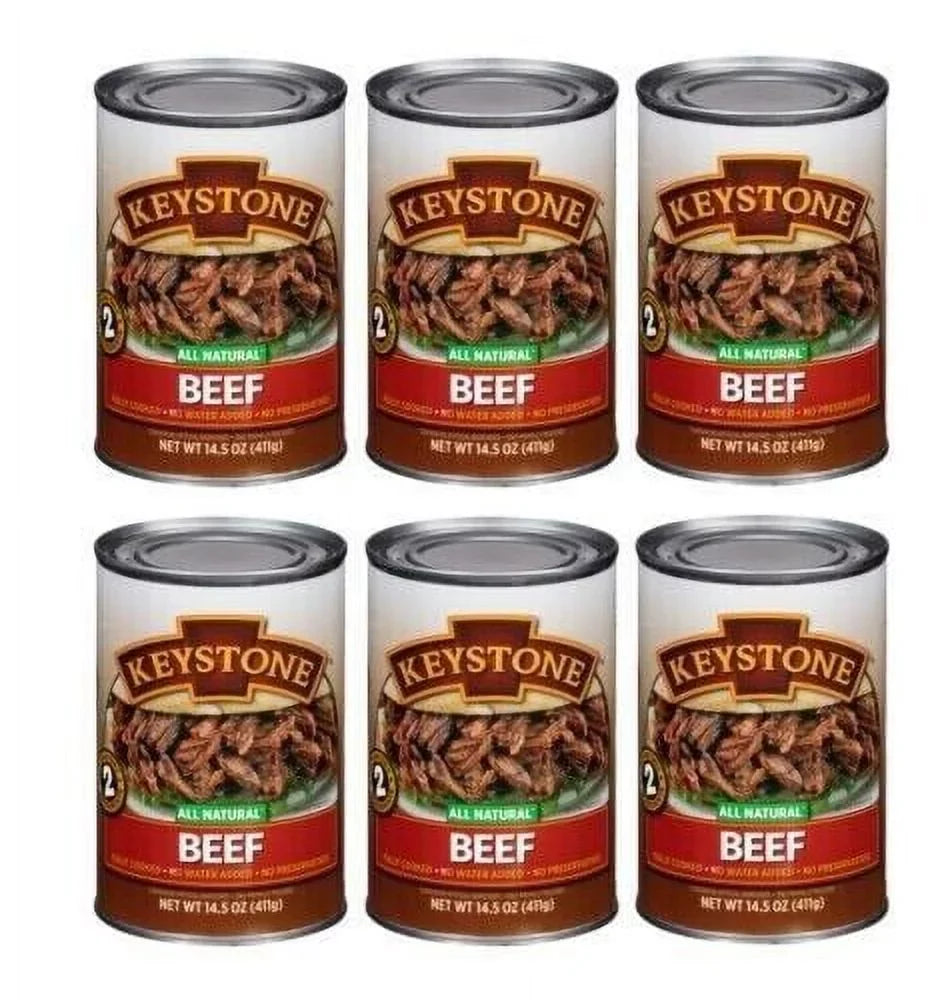 Hiking Camping Beef (6 Eat Can ✅ Emergency All Cans oz For to 14.5 Natural Survival Keystone Ready Pack) Backpacking ✅ and Food