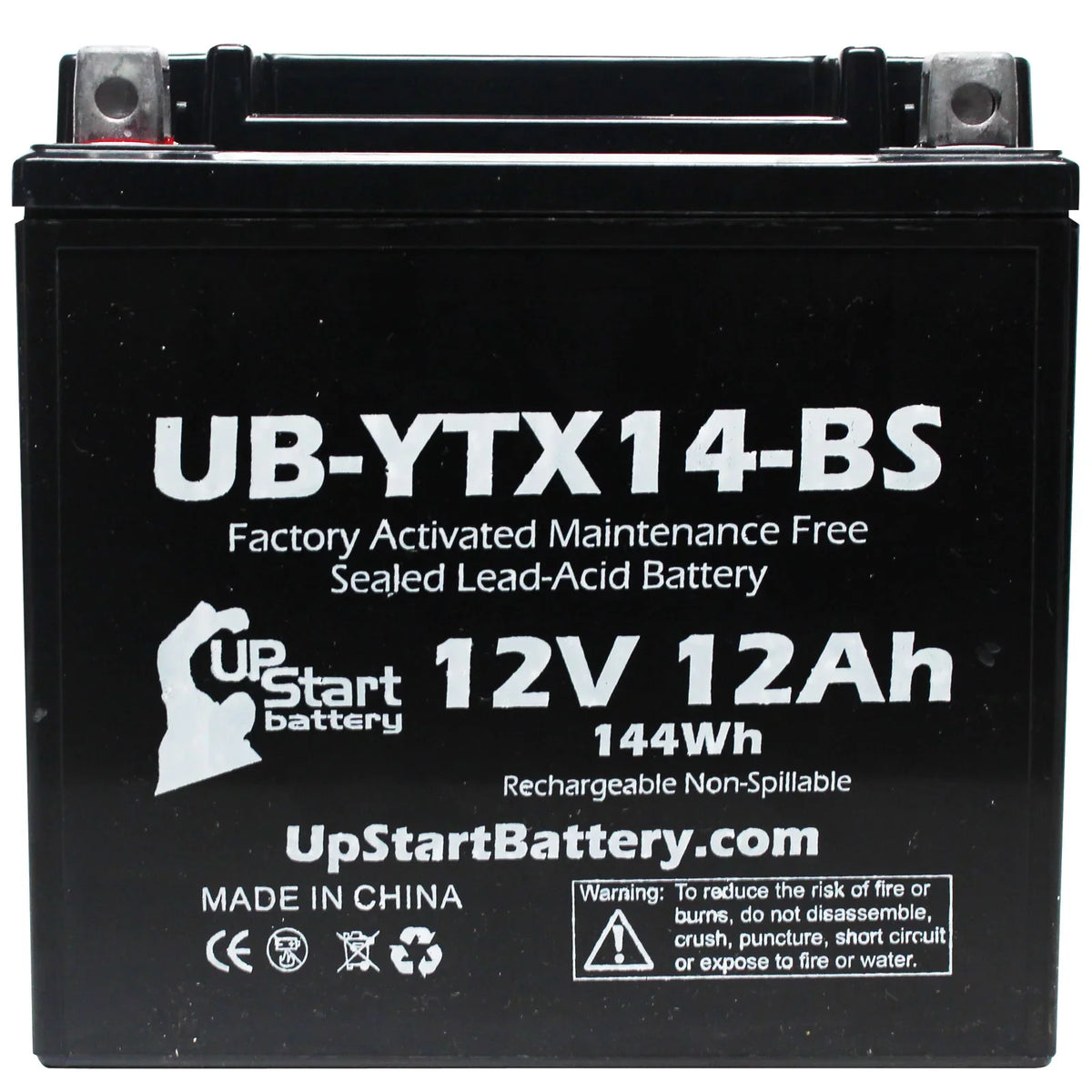 Factory UpStart Replacement 2-Pack Battery - 2010 F800ST, 12AH, 800 UB-YTX14-BS Battery Free, Activated, Motorcycle GS Maintenance 12V, CC
