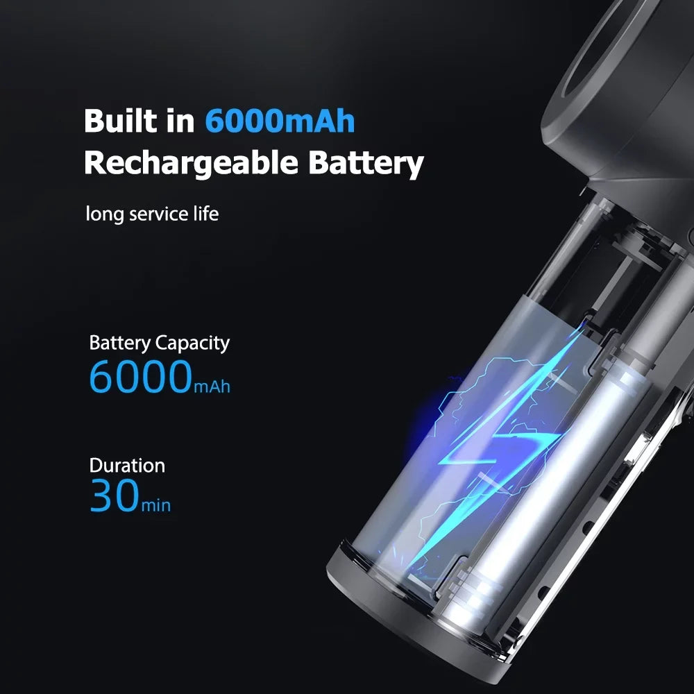 Duster, 6000mAh Cordless 50000RPM LED Blower Portable Compressed Computer for with Air Air Charge Fast Light, Keyboard Electric Air Duster Rechargeable