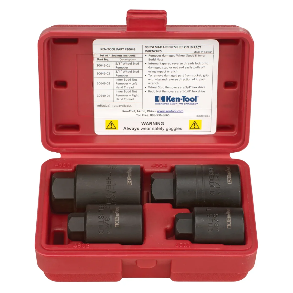 4-PC H.D. SET REMOVER WHEEL STUD