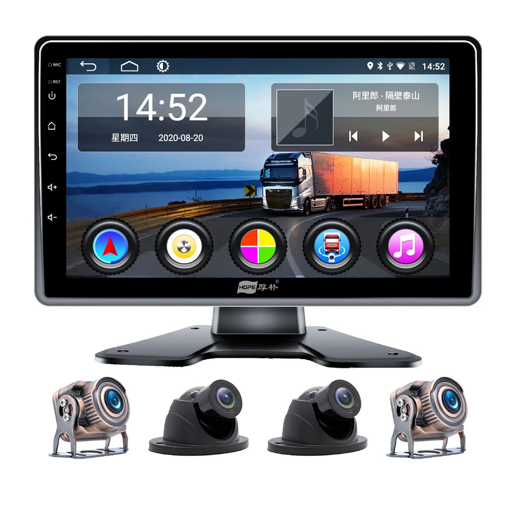 Bus for Driving Touch 10.1"Monitor Video RV Camera Screen Truck GPS Recorder DVR