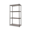 Certified x Shelving Wire 72h, 36w Industrial 18d x Black NSF Kit 4-Shelf