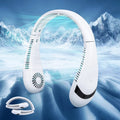 for Fan Outdoor Degrees Neck 360 Fan Fan, Fan Hands 5000 Personal USB Rechargeable Speeds, Fan Portable Wearable Free Airflow Bladeless Morttic Travel 3 Sport mAh Cooler Foldable (White) Perfect
