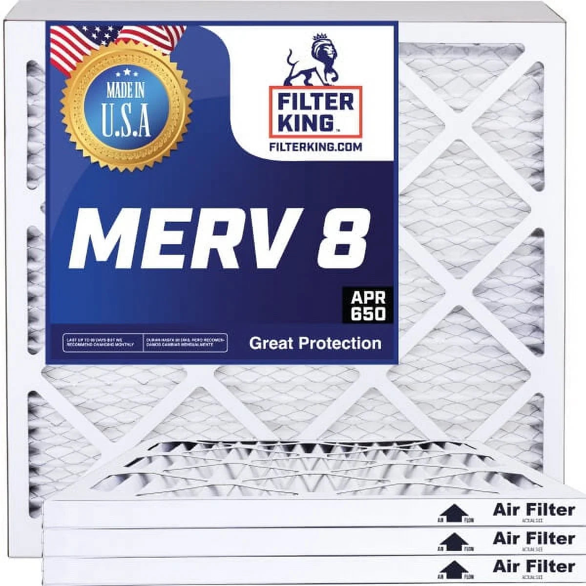 | 33x48x1a Size: Filter Actual Air Filters x | 33 MADE Filter USA | HVAC A/C x .75" 4-PACK | King Pleated 8 IN MERV 48 Furnace