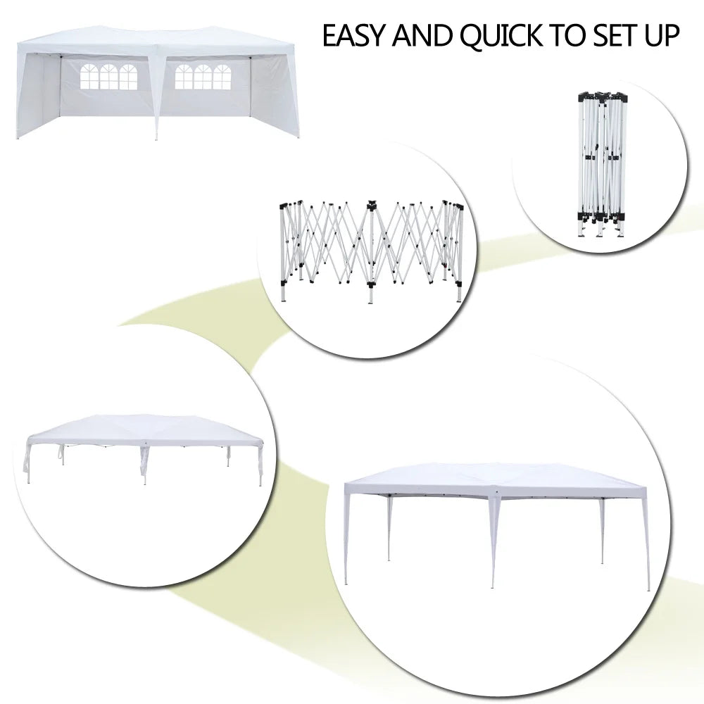 with tent! - - x and - enjoy Tent Stay White 10 Waterproof with x W (600 our x event durable 49.83 - x H) x (L 8.5)ft / any 250)cm x (20 Windows Folding dry 300