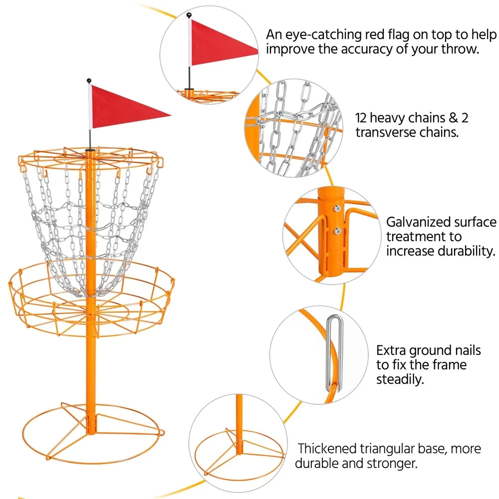 Target 12-Chain Goal Practice, SmileMart Golf Disc Orange