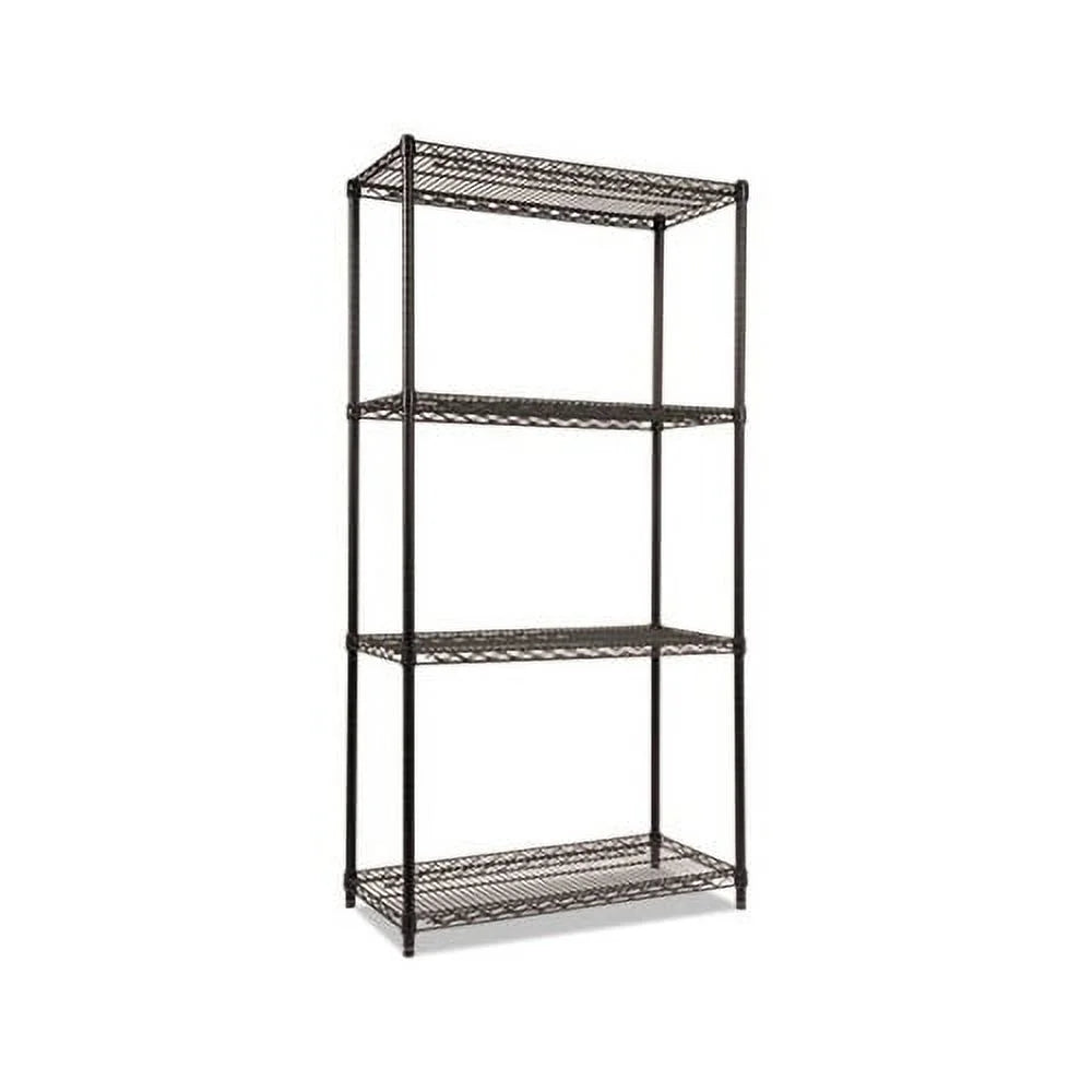 Certified x Shelving Wire 72h, 36w Industrial 18d x Black NSF Kit 4-Shelf
