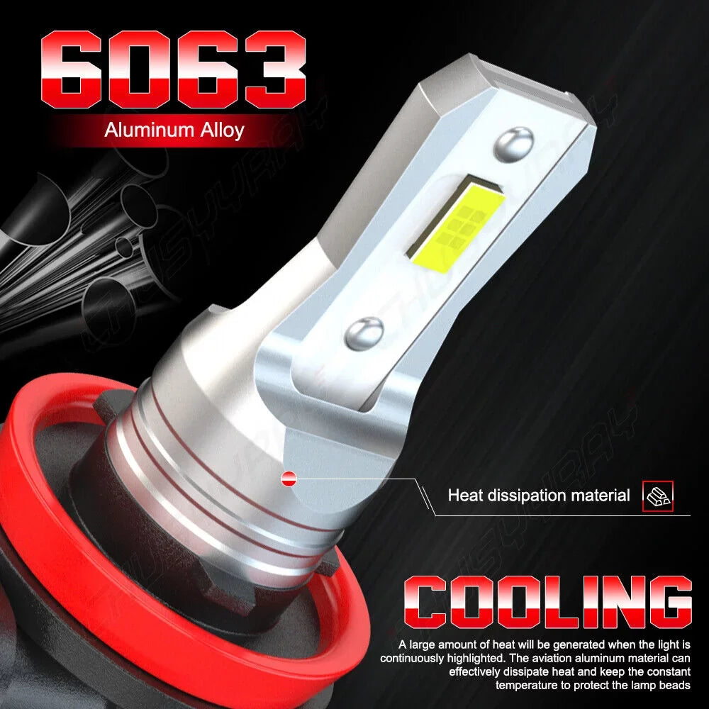 Headlight 2007-2009 H8/H9 Fit 2011 LED Fog 6X for Kit Bulb Mazda CX-7 9005+H7 2010 High/Low