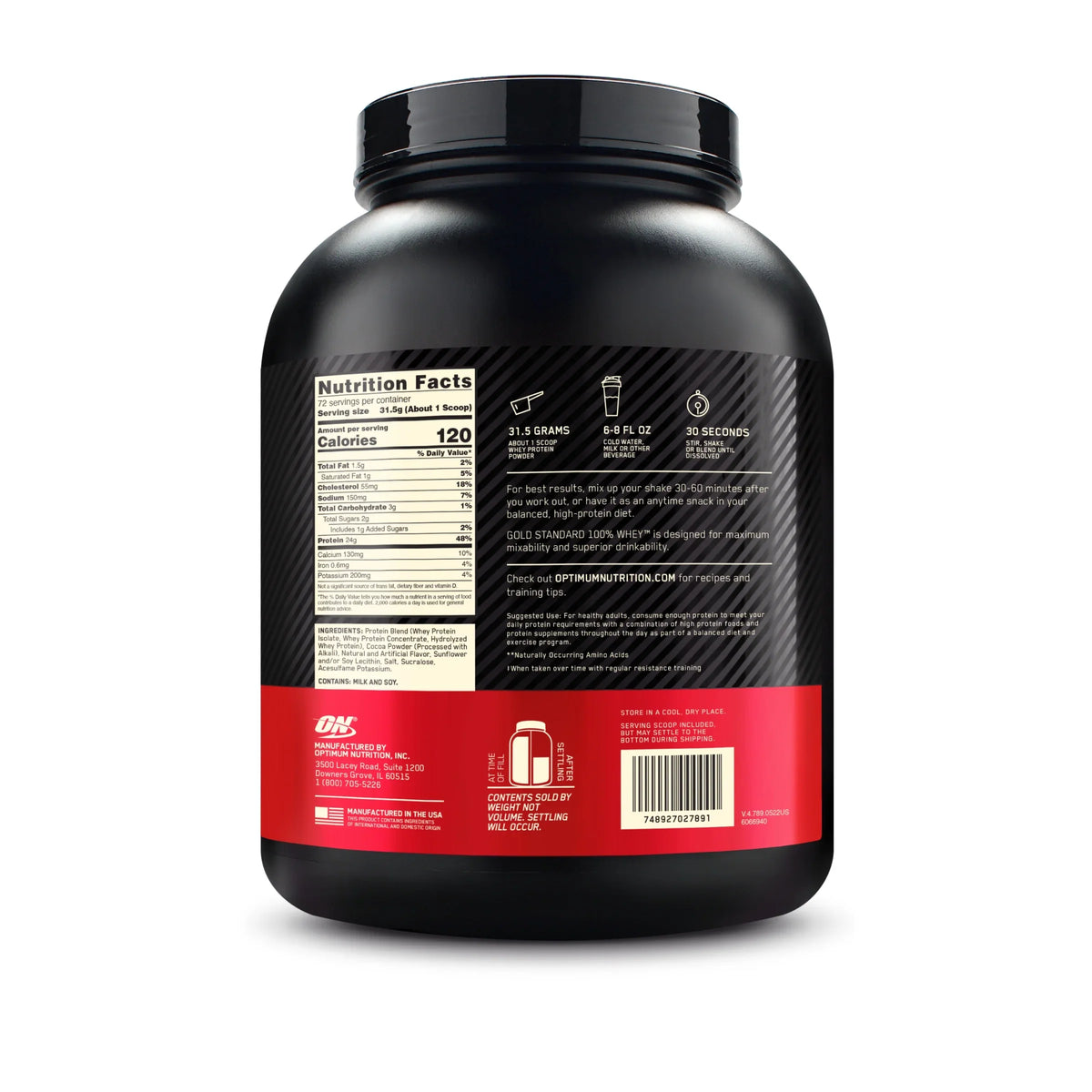lb, Optimum 72 Gold Rocky Powder, Nutrition, Whey Servings Standard Protein Road, 5 100%
