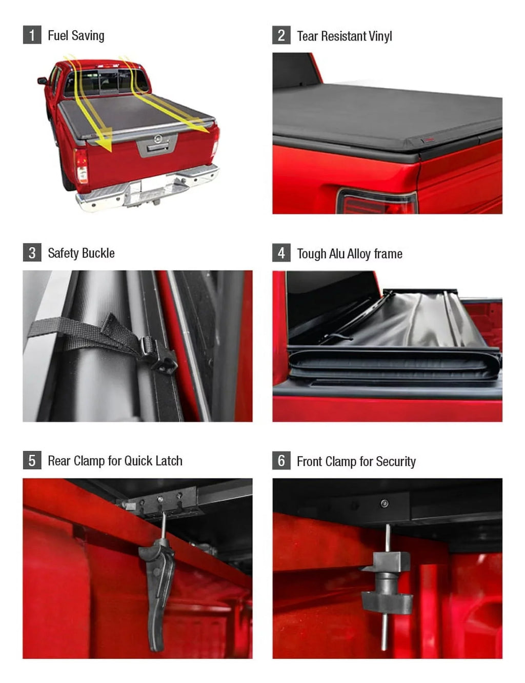 6'4" Soft | Ram Bed FIT TCD484045 Body Tonneau | New Classic) (NOT Compatible with MaxMate Bed Quad-fold (76") Cover 2019-2024 Truck 19-23 1500