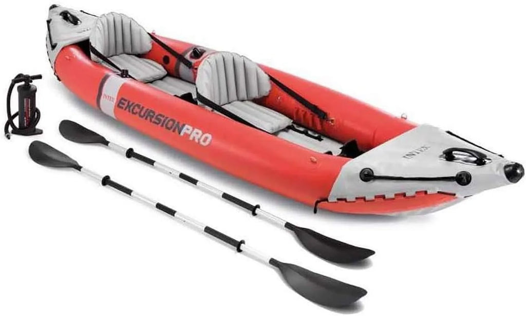 Includes Inflatable High-Output PVC Pump Series: INTEX Pro Paddles 86in SuperTough Rod – Kayak Holders Seat Fishing Kayak Bucket and Deluxe – – Excursion Grab Handles Adjustable –