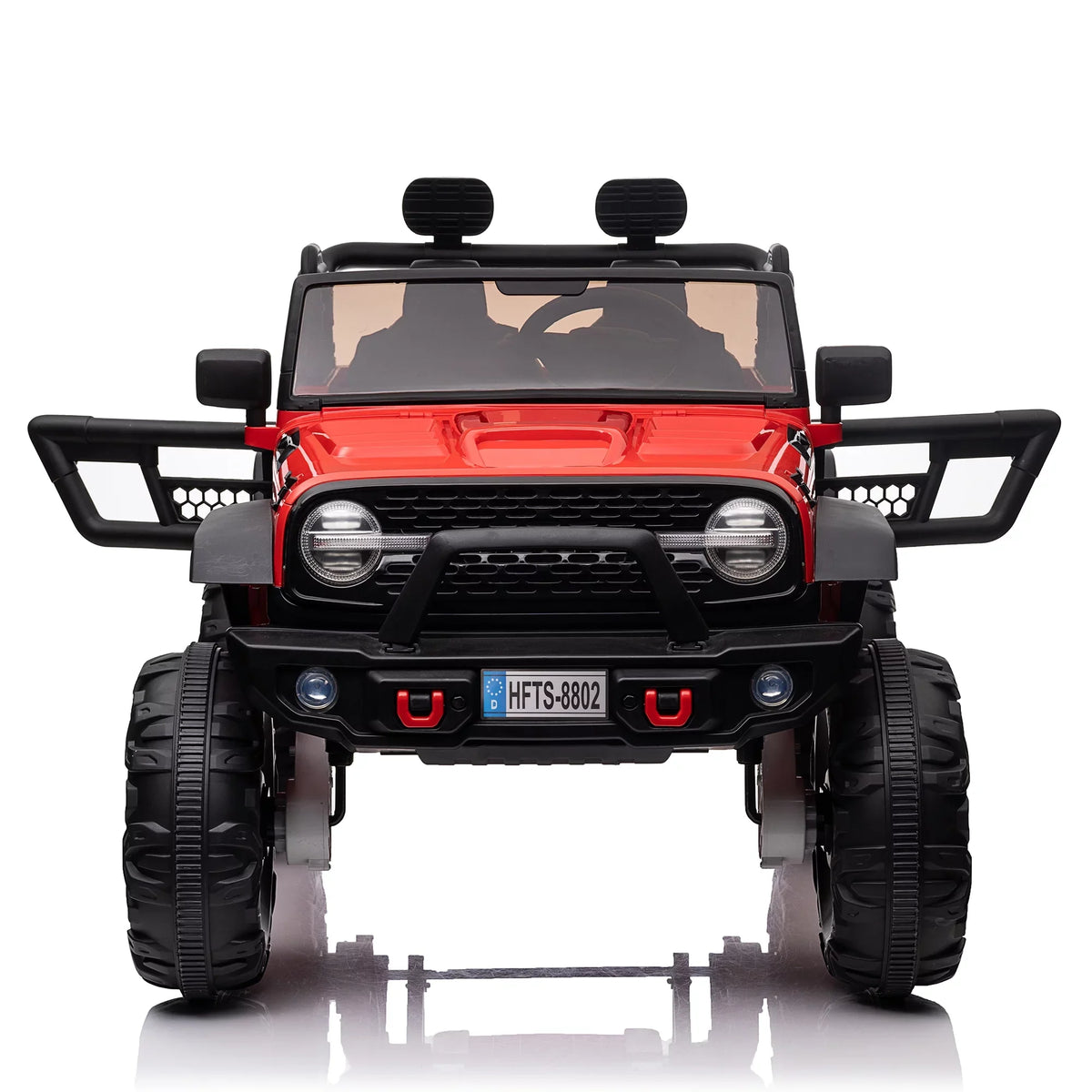 Suspension, Truck Seat, Control, Light Music, Wide 4 Brake, Remote Powerful Extra Ride Electric Seater Vehicle 4WD/2WD with LED 20" 24V Switchable Kids Kids (Red) Soft 2 Engines, Car with On