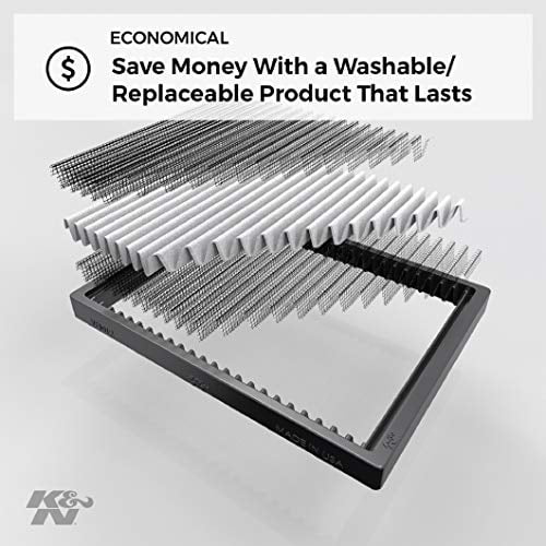 Freshens Cabin Incoming Washable Air Air & and Reusable K&N Oldsmobile for VF3001 Buick, Cadillac, Cleans Filter Pontiac, your