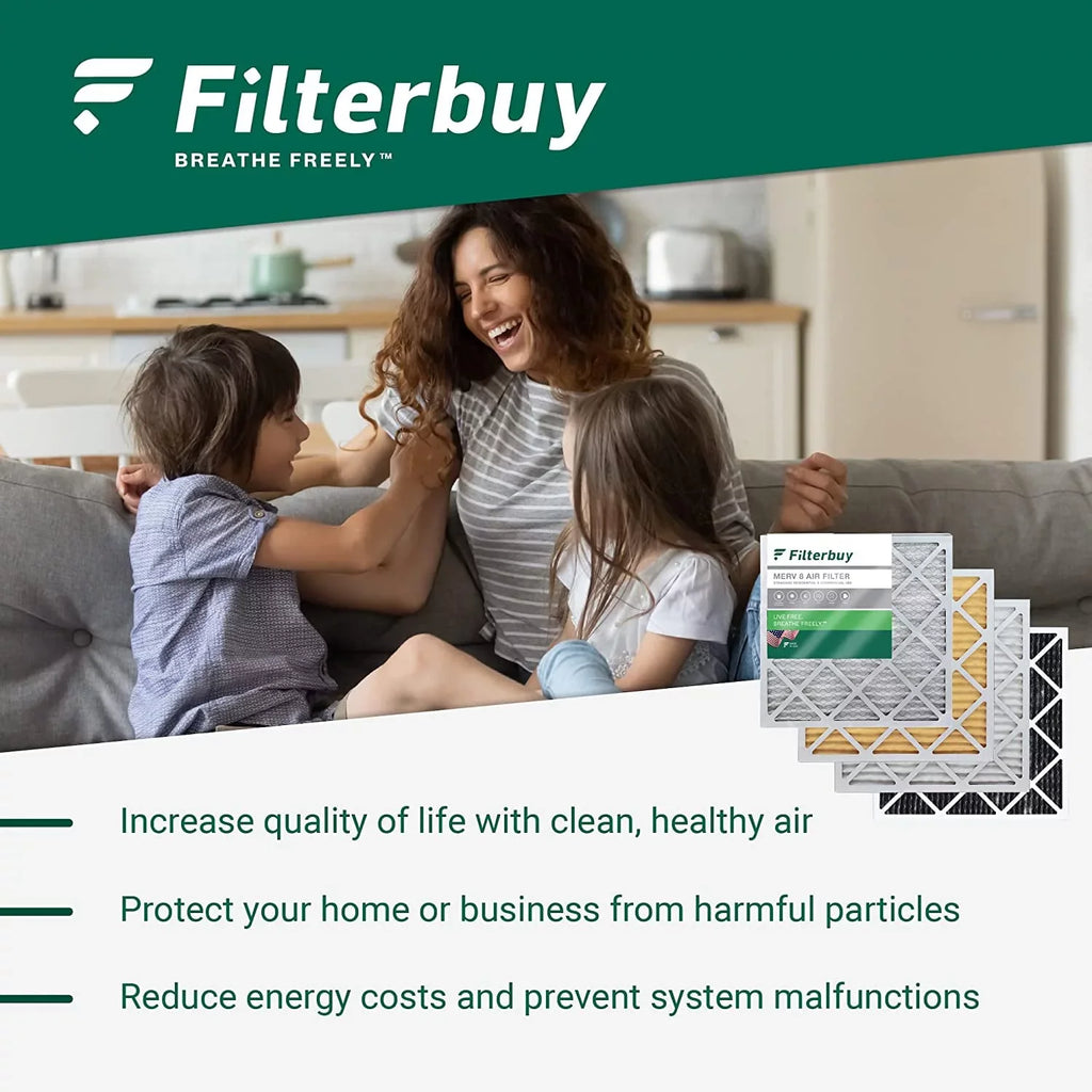 Filterbuy Filters (4-Pack) 12x12x1 Furnace HVAC AC 11 Pleated MERV Air
