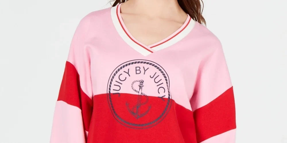 Colorblocked Size Juicy Pink Couture Graphic Sweatshirt S Women's