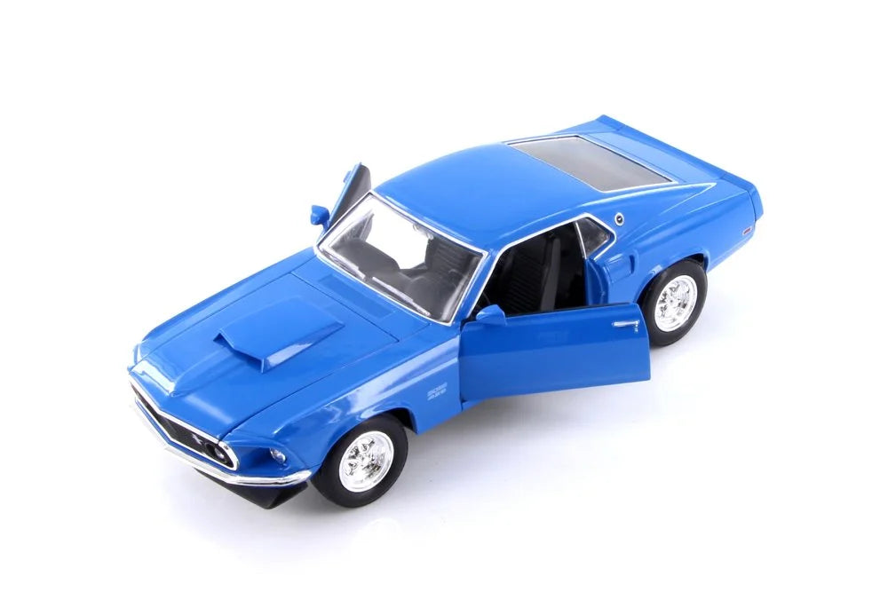 scale 429, 1969 - 24067WBU Mustang Car Car - - Boss Diecast Blue Diecast w/Trailer Model Welly 1/24 Toy