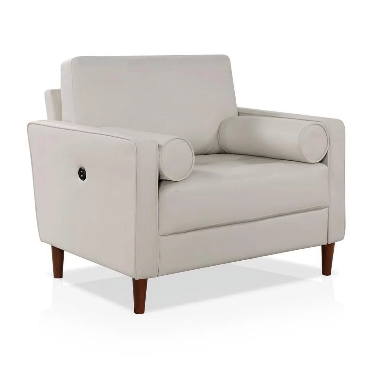 Port Ivory Oppio Chair with in USB Faux America Leather Furniture of