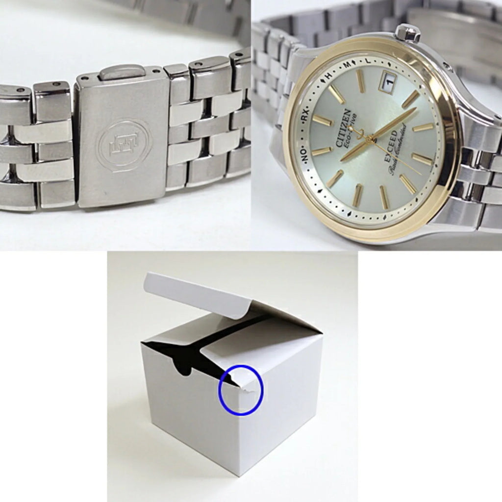 Dial Exceed Eco-Drive Gold CITIZEN EBG74-2792 Pre-Owned Watch (Good) Men's