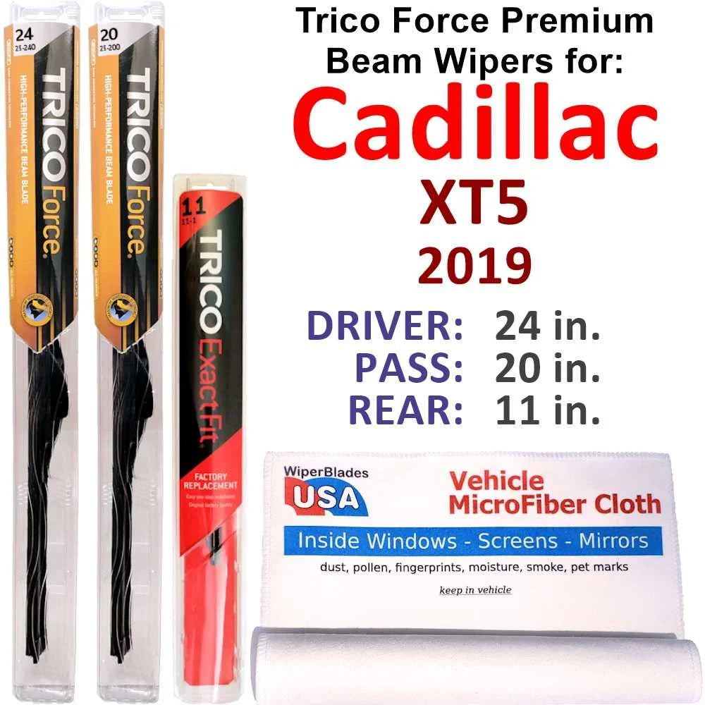 of 2019 Performance Base XT5 (Set Wipers 3) Beam Cadillac w/Rear Wiper
