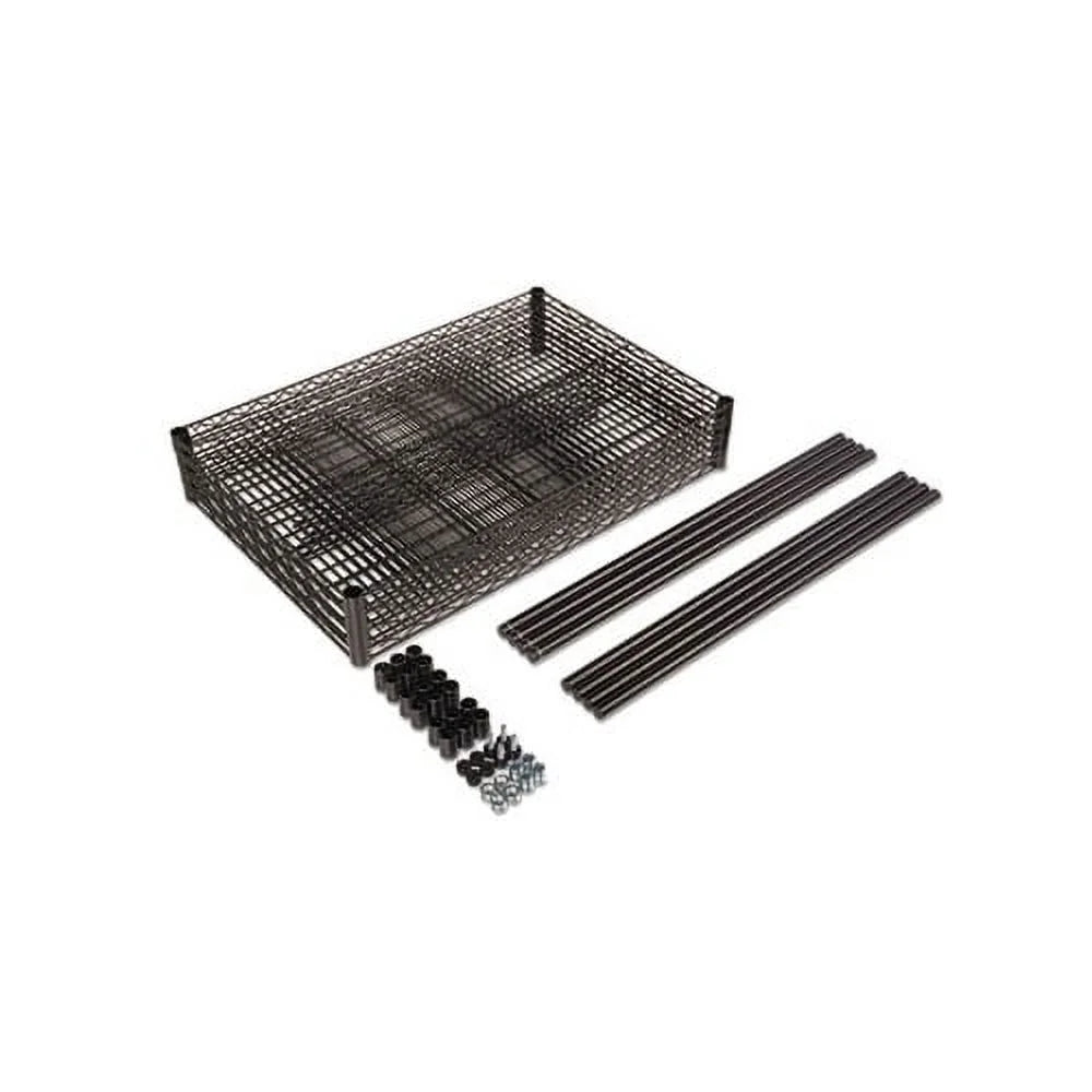 Certified x Shelving Wire 72h, 36w Industrial 18d x Black NSF Kit 4-Shelf