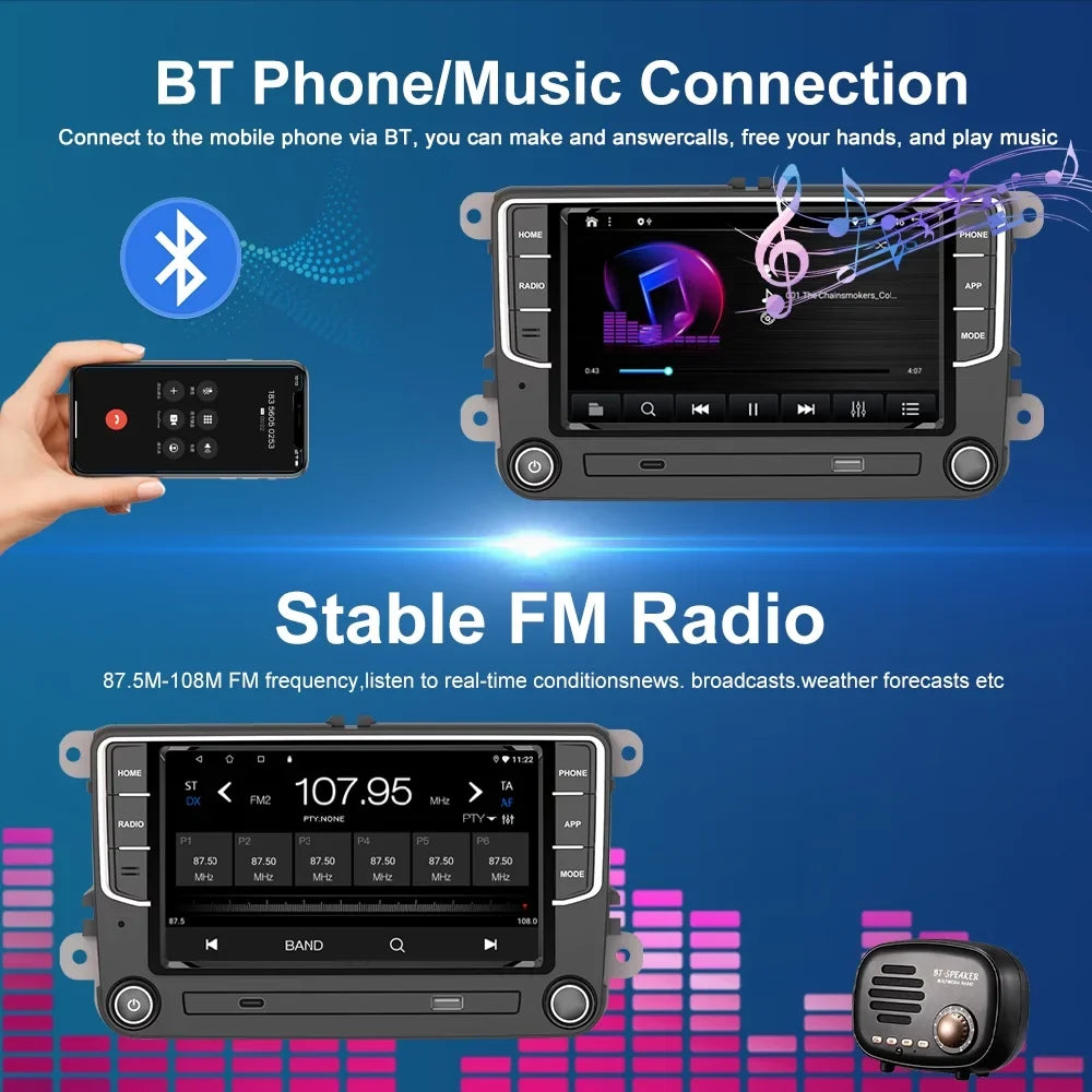 CC Car Player 7" Golf Navigation 4+64GB Touch Volkswagen Jetta Passat Screen GPS Stereo Carplay Amarok VW Polo Bluetooth For Radio