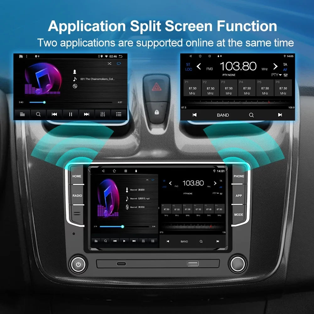 CC Car Player 7" Golf Navigation 4+64GB Touch Volkswagen Jetta Passat Screen GPS Stereo Carplay Amarok VW Polo Bluetooth For Radio