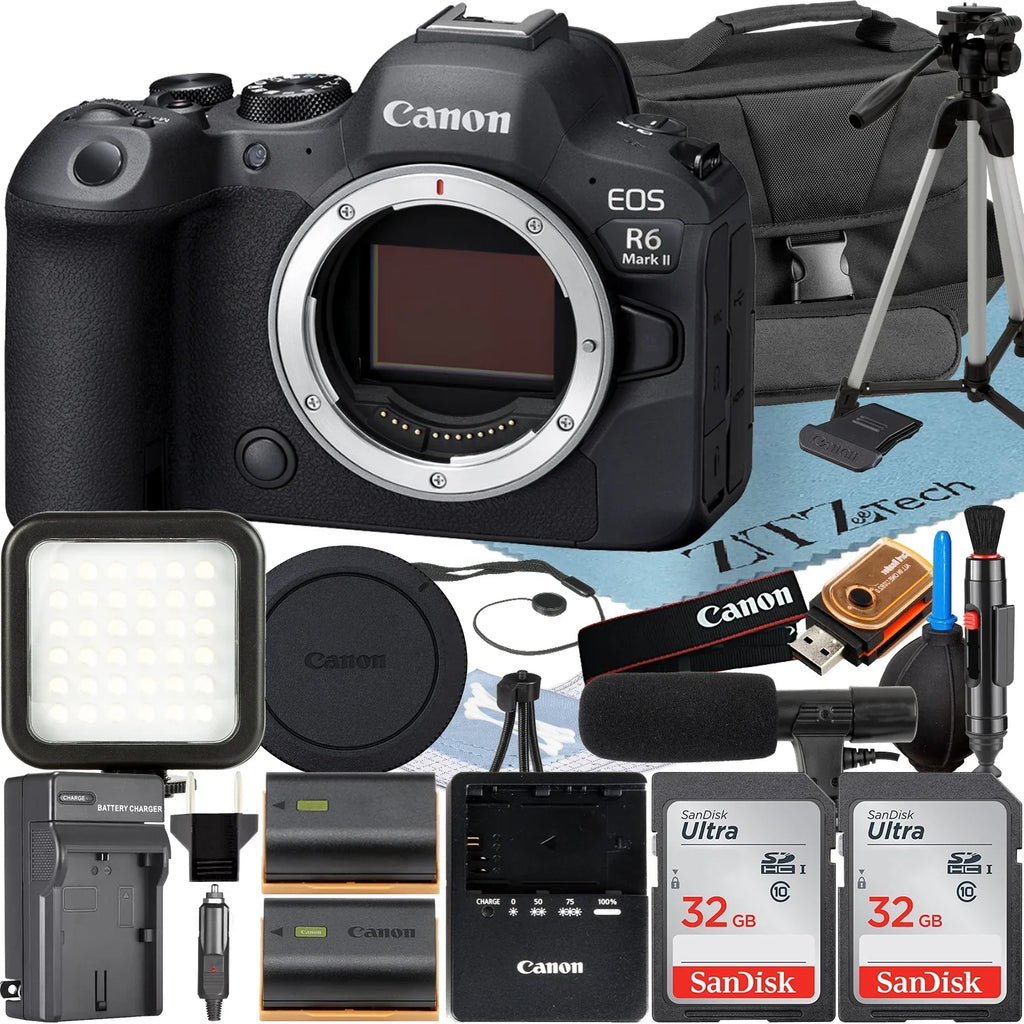 2 Card II + Camera Memory Bundle SanDisk ZeeTech 32GB with Case Pack R6 Accessory Mirrorless EOS + Mark (Body) Canon