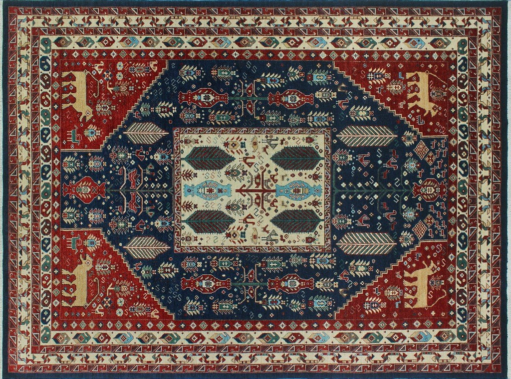 9'2" Aria Darnisha Blue/Red 12'8" Rug, x