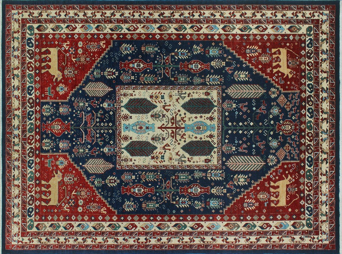 9'2" Aria Darnisha Blue/Red 12'8" Rug, x