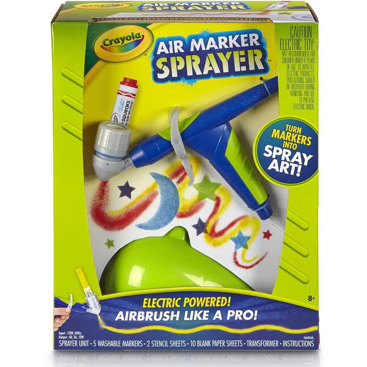 18 Crayola Set, Air Marker Pieces Sprayer