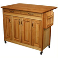 in Kitchen Butcher Pemberly Block Island Drop Leaf 44" Wood Row Brown