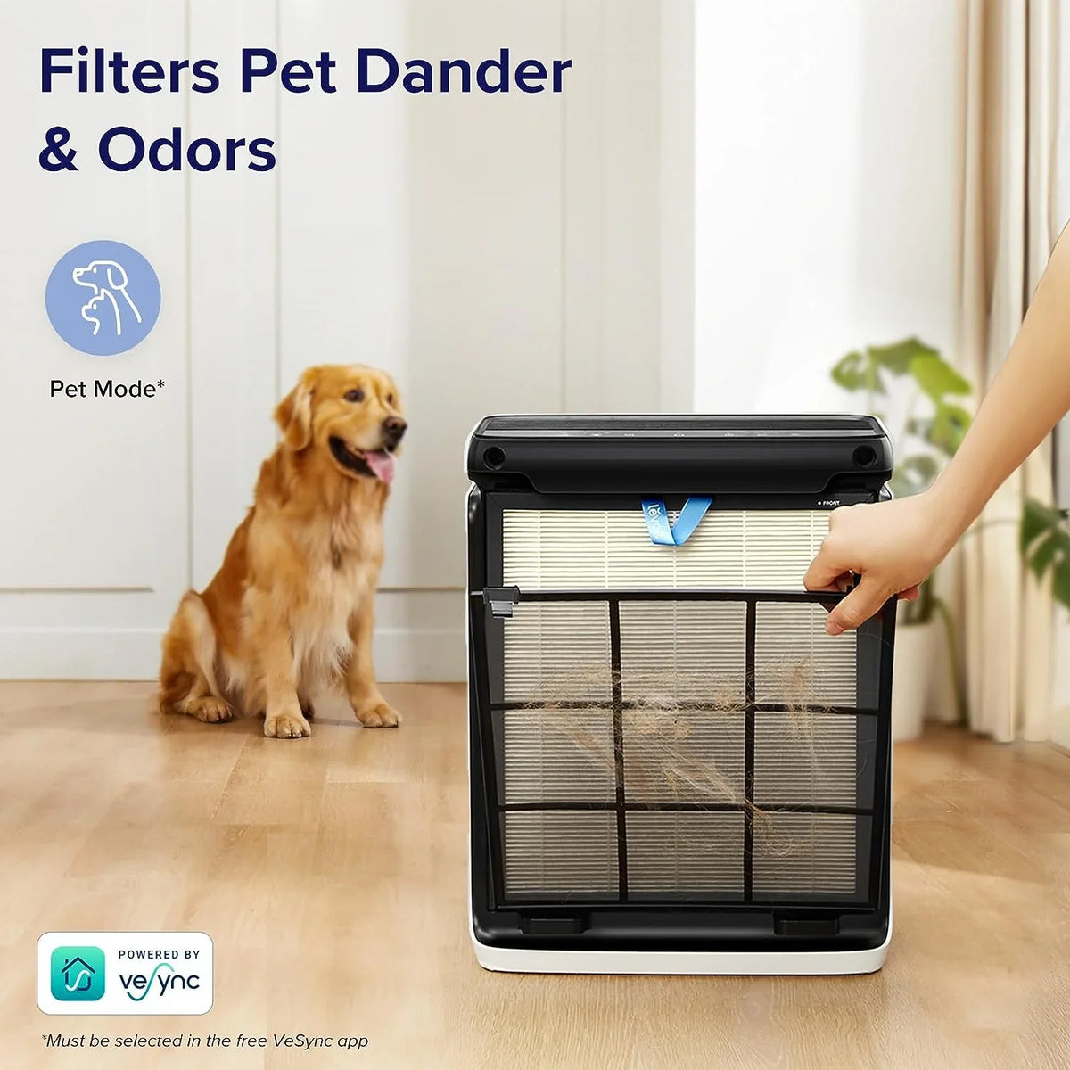 Hair, 1110 Air to HEPA Smart Filters, Washable WiFi, Light Quality 100S Home for Purifiers Pet Allergies, LEVOIT Vital Bedroom Captures Air Smoke, Ft² Large Up Room with and Dust, Filter Sensors,