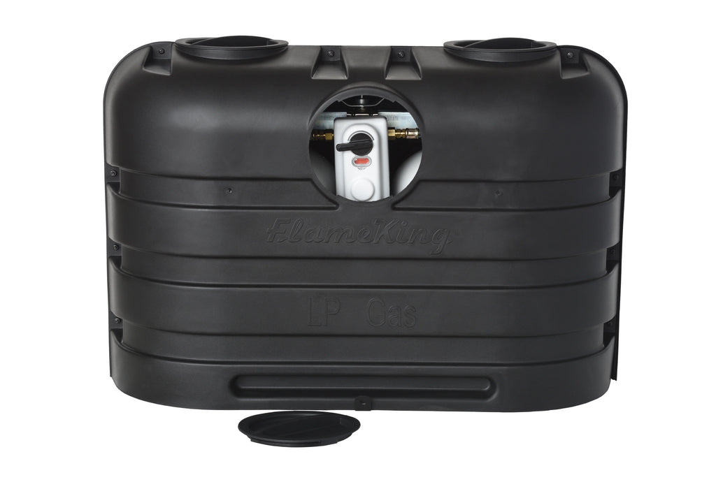 Propane Tank 20LB Travel King Flame Cover RV, and Heavy for Dual Black Camper Duty Trailer