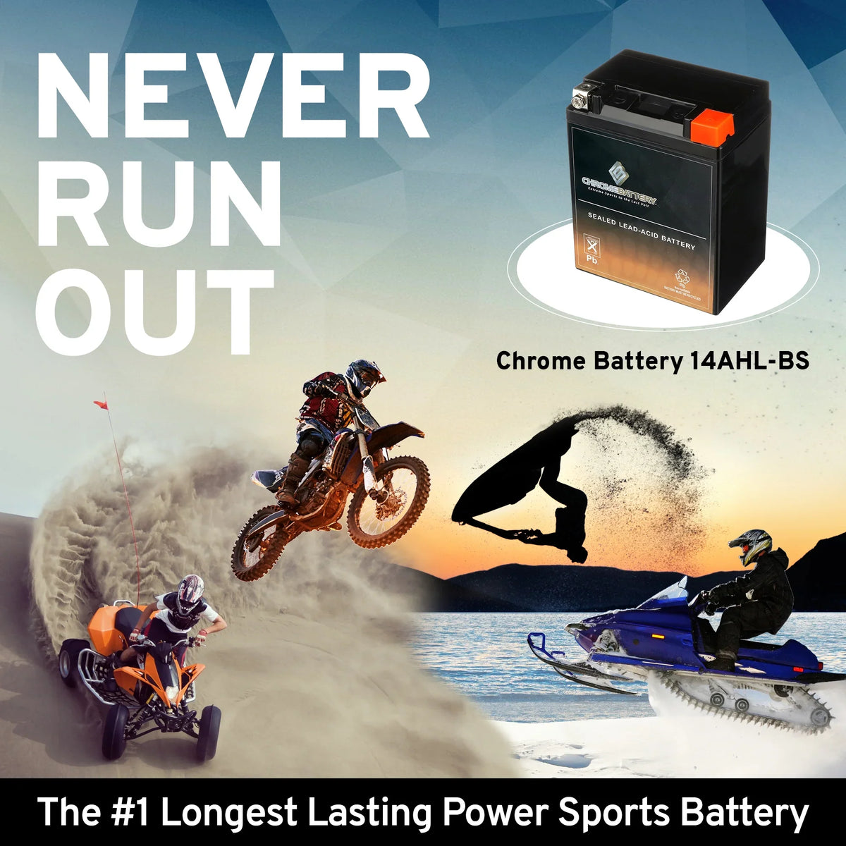 12 Volt,12 Battery Snowmobile 210 Arctic for (14AHL-BS Battery CCA) Chrome Cat 1993 YTX14AHL-BS Cougar Ah,