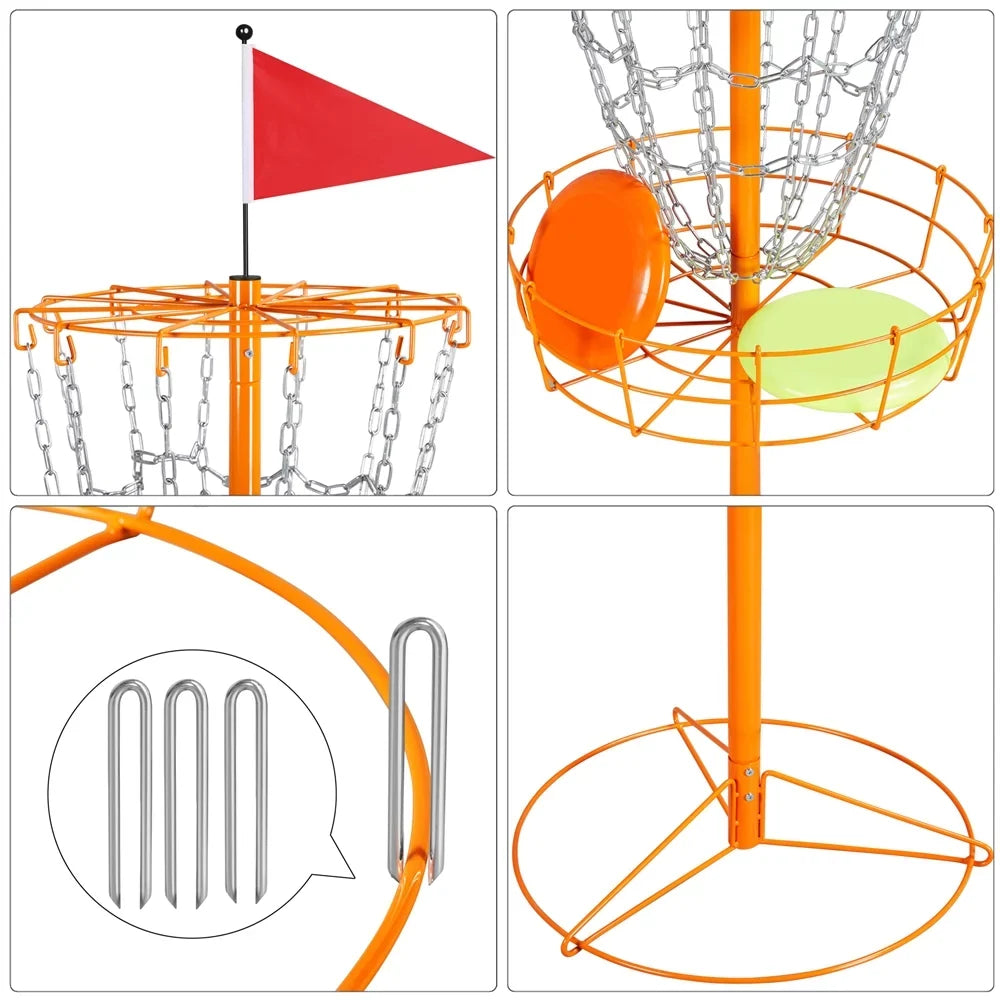 Target 12-Chain Goal Practice, SmileMart Golf Disc Orange