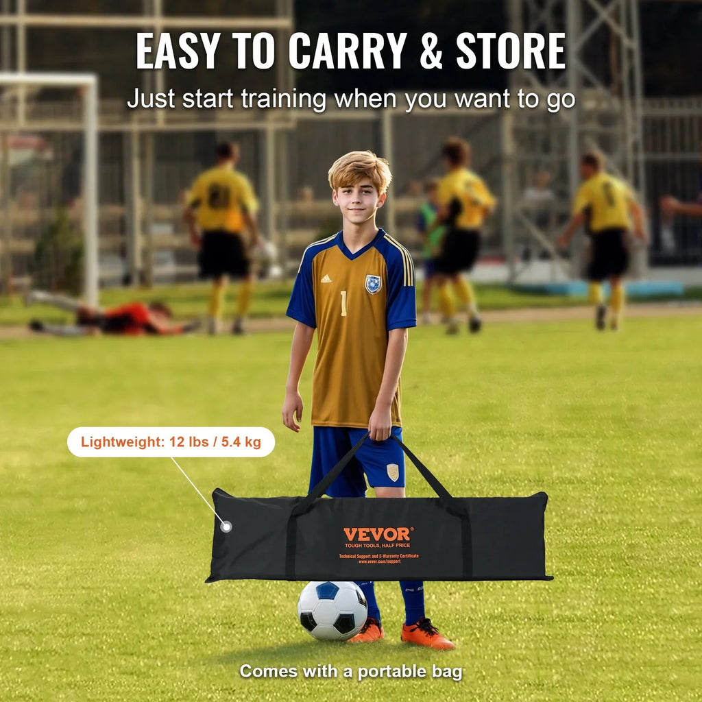Portable BENTISM Net Bag Rebounder Trainer 2-IN-1 Portable 71"x40" Soccer Soccer