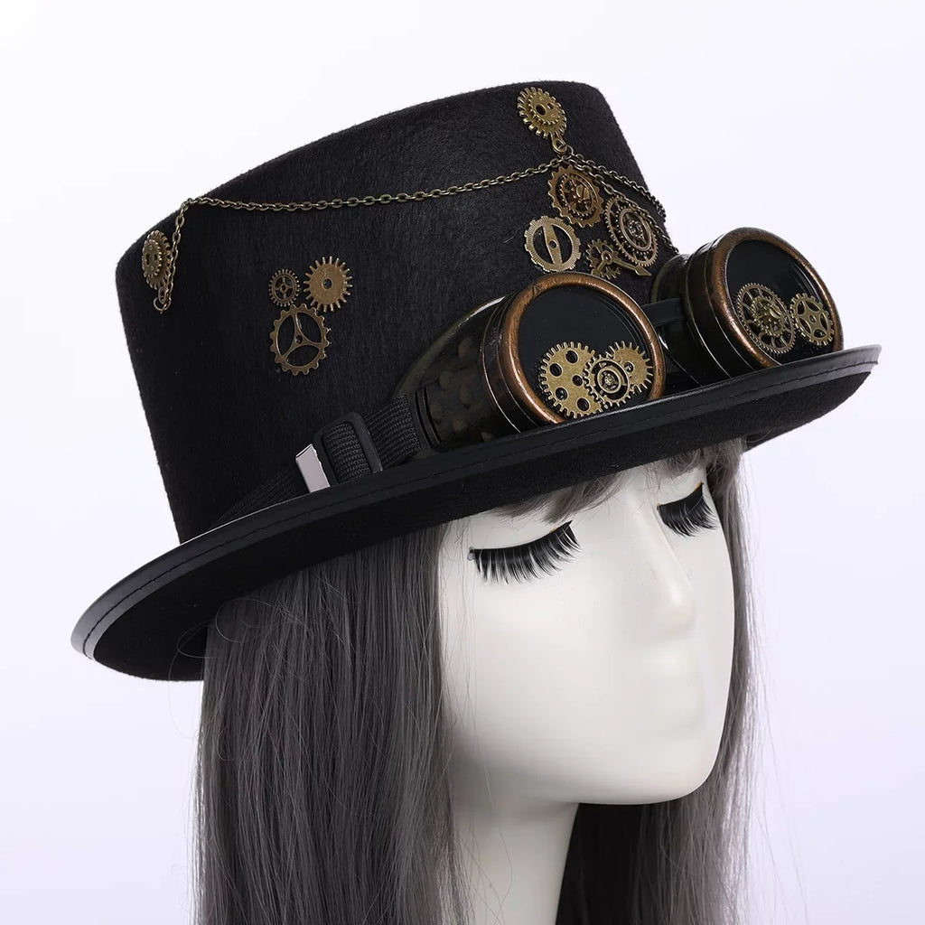Unisex Hallo Gothic Hat with GRACEART Hats Top Steampunk Goggle Punk