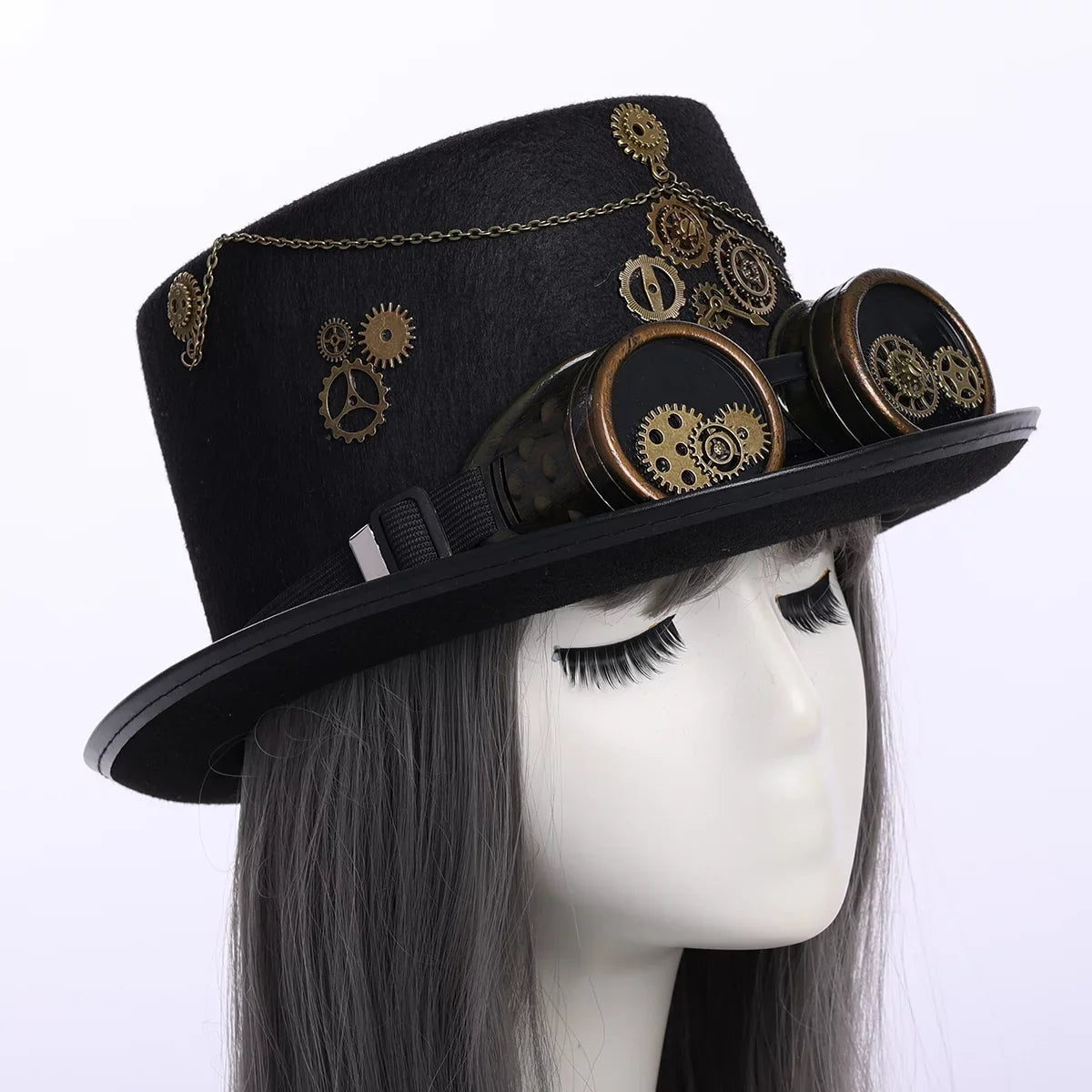 Unisex Hallo Gothic Hat with GRACEART Hats Top Steampunk Goggle Punk