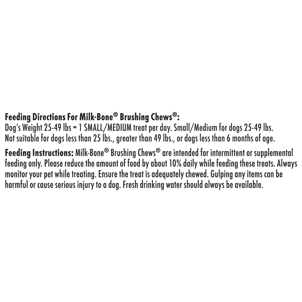 Per Brushing Treats, Milk-Bone Oz. Dental Small/Medium, 25 Chews Dog 19.6 Daily Bag, Bones Bag