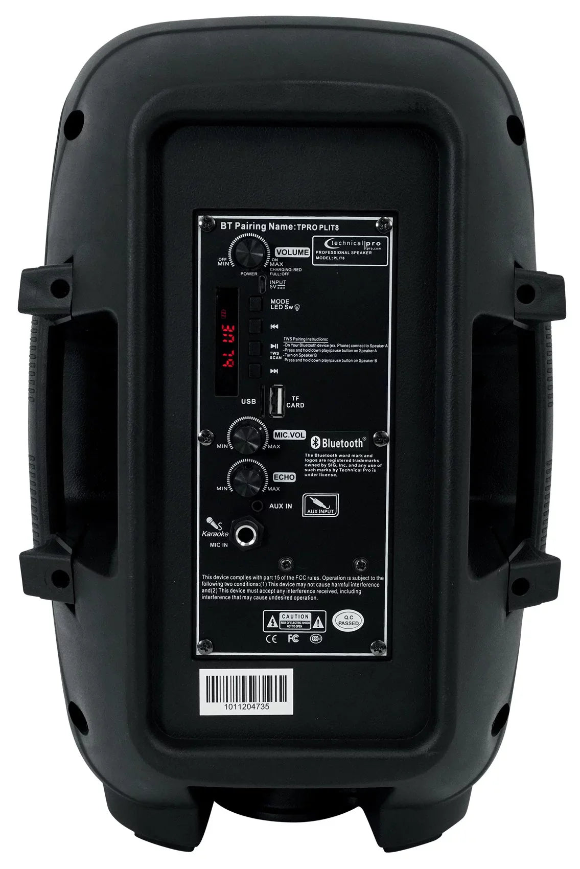Speakers+Wireless PLIT8 Technical LED 8" Link (2) Portable Pro Bluetooth Party