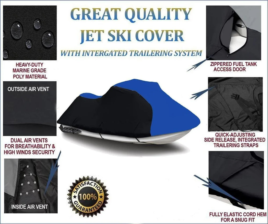 BLUE 1997 Ski 2000 OF Cover Jet THE Sea Compatible Cover Trailerable / LINE 1998 HEAVY-DUTY, BLACK for TOP GTI Doo Sea-Doo 1999